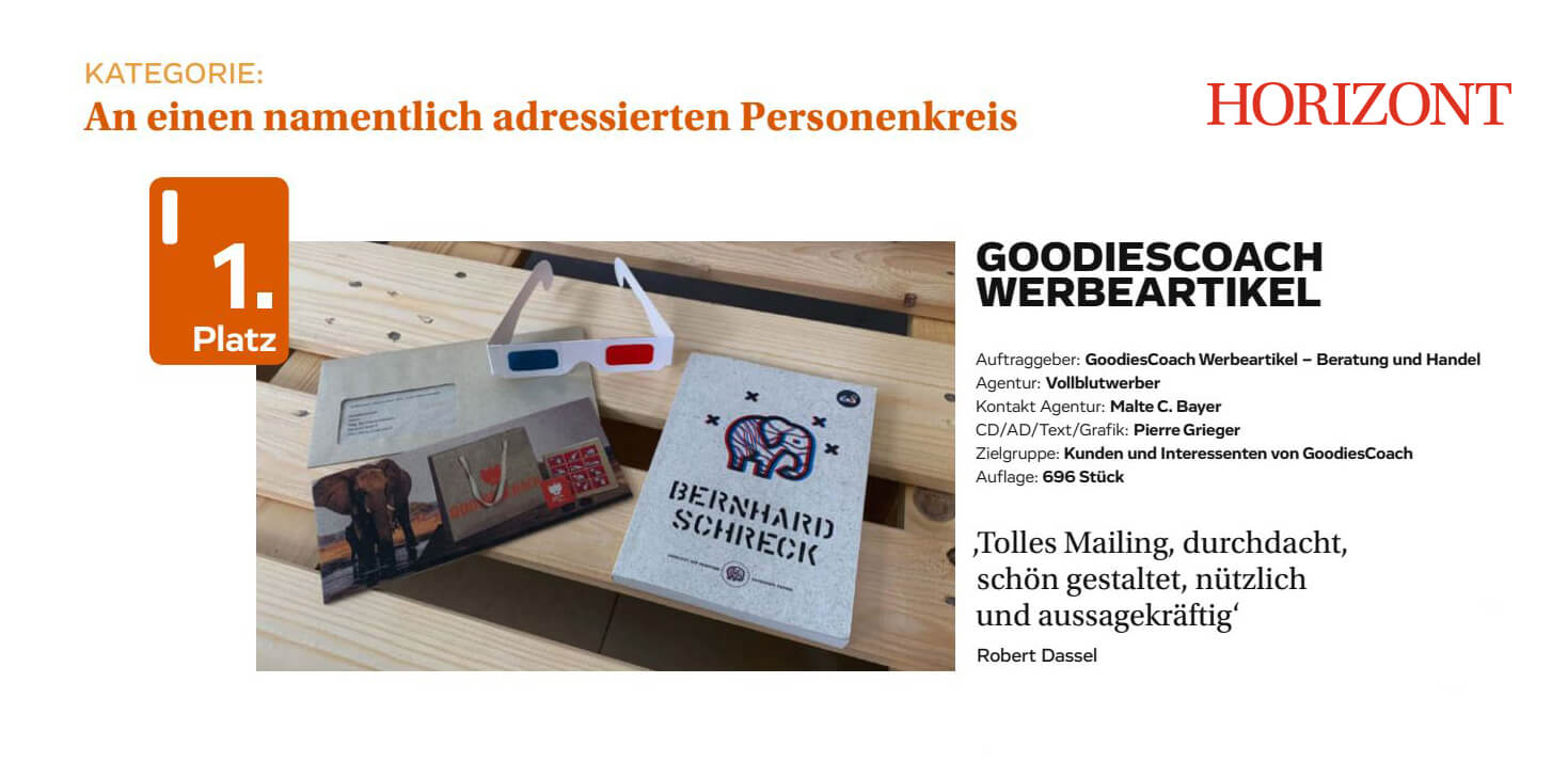 1. Platz beim HORIZONT BestMail-Award 2022